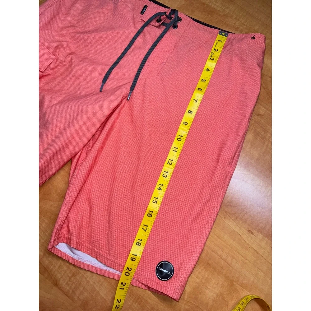 ONeill Mens Board Shorts Coral Pink Stretch Swim Trunks Size 32